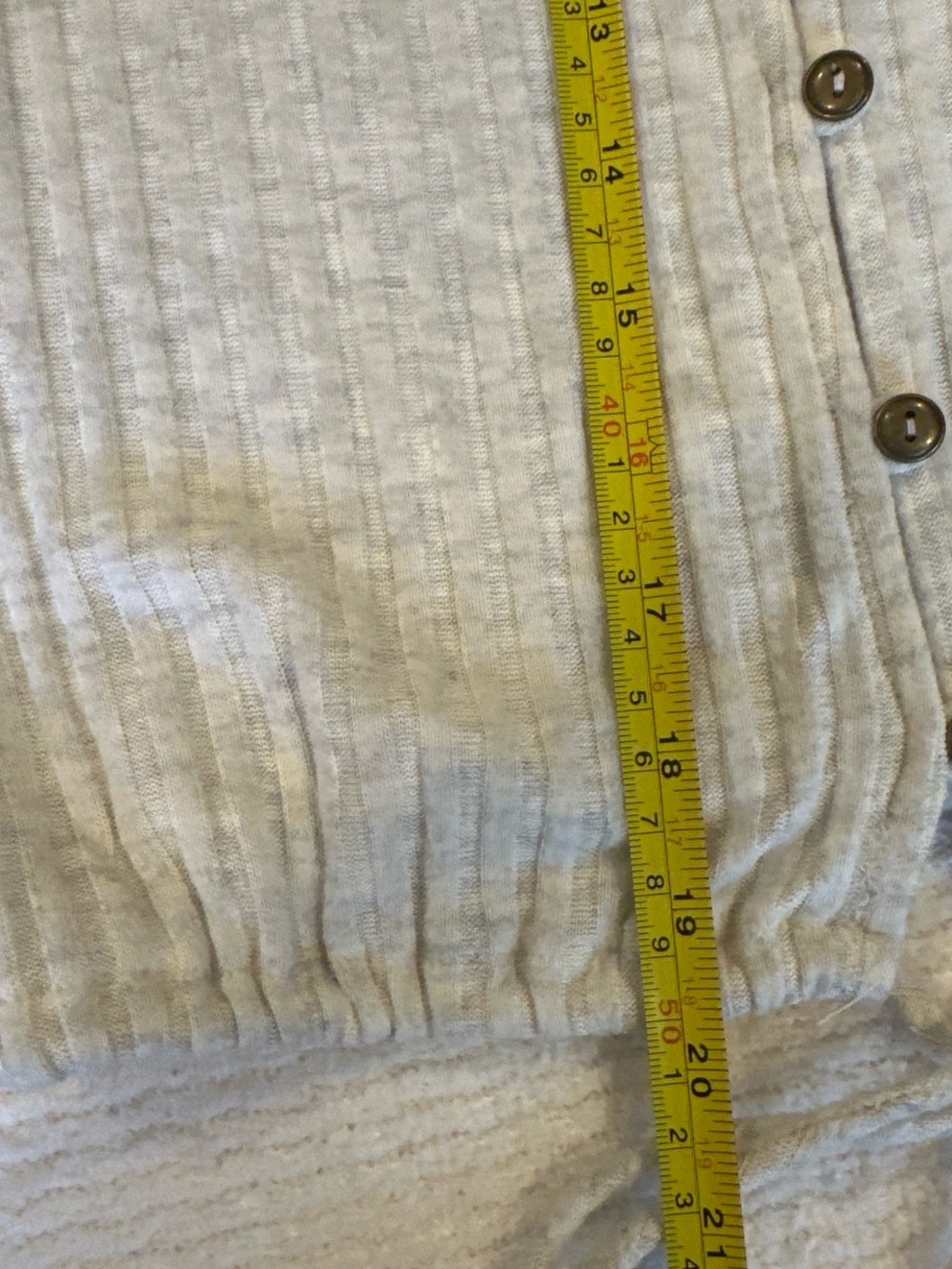 Lulu's Light Cream Ribbed Button Tie-Front Cardigan - Picture 3 of 4